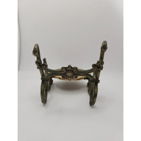 VINTAGE Made in Occupied Japan Brass Tea Cup Display Saucer‎ and Spoon Holder
